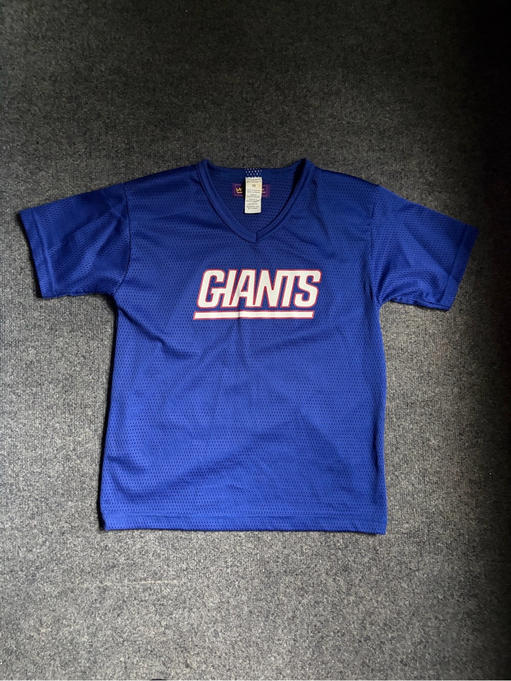 Vintage Giants Blue Kids' Short Sleeve Mesh Jersey